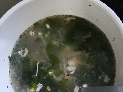 和風サラダチキンで作る中華スープ